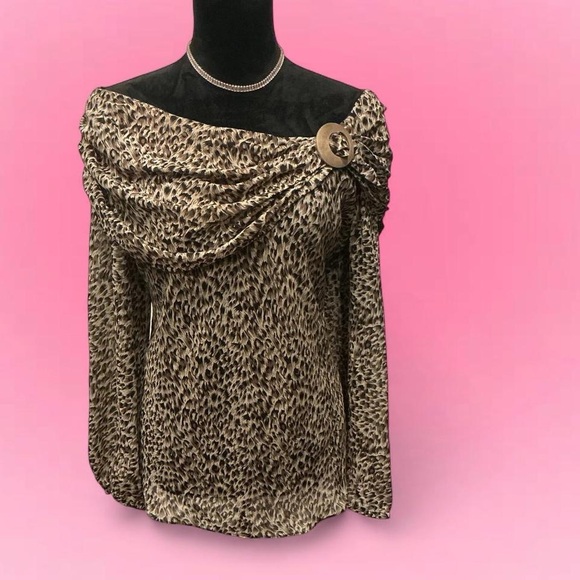 MSK Tops - 🐆MSK Animal Print Off-Shoulder Blouse